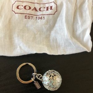 COACH Keychain SNOWFLAKE Sphere Ball CHARM NWOT